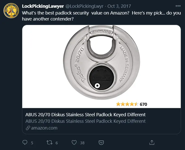 LockPickingLawyer best lock